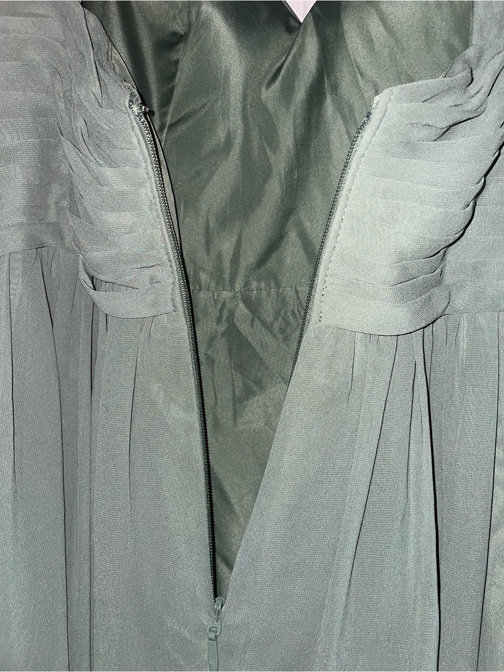 Azazie Chanel Chiffon Dress In Eucalyptus Sz A14 NWT $119 - Picture 12 of 12